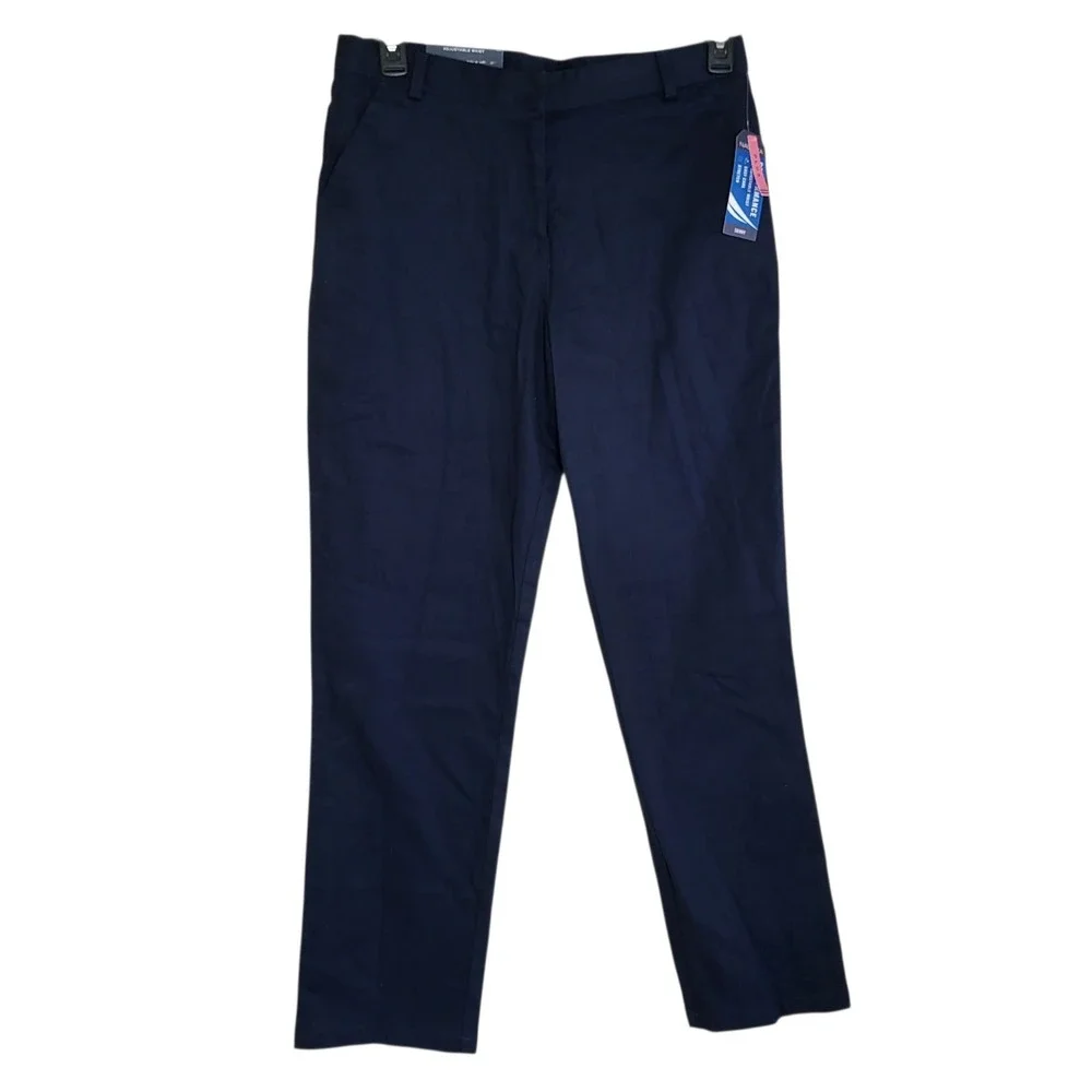 Nautica Girls School Uniform Size 18.5 Plus Adjustable Waist Skinny Bootcut Navy